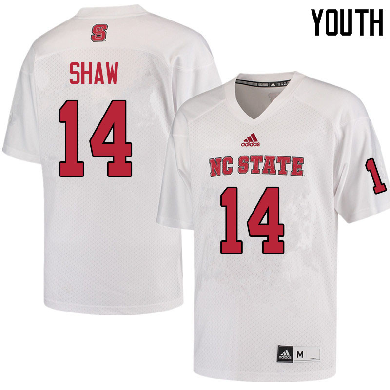 Youth #14 Jamie Shaw NC State Wolfpack College Football Jerseys Sale-White - Click Image to Close